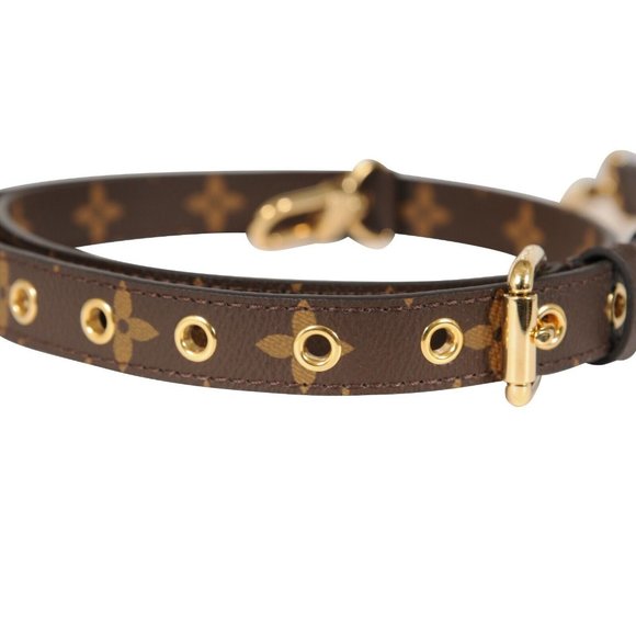 Louis Vuitton Crossbody Shoulder Bag Strap LV Logo Monogram Canvas Brown Gold - Picture 3 of 8